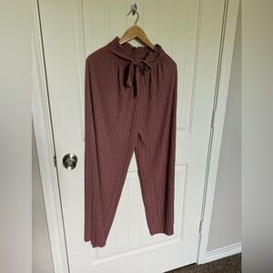 Palazzo Pants Wide Leg Pleated, Drawstring, Elastic High Waist, Loose Flowy